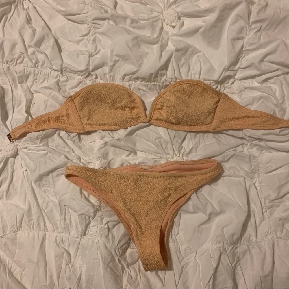 Pale Salmon Pink Cheeky Bandeau Bikini